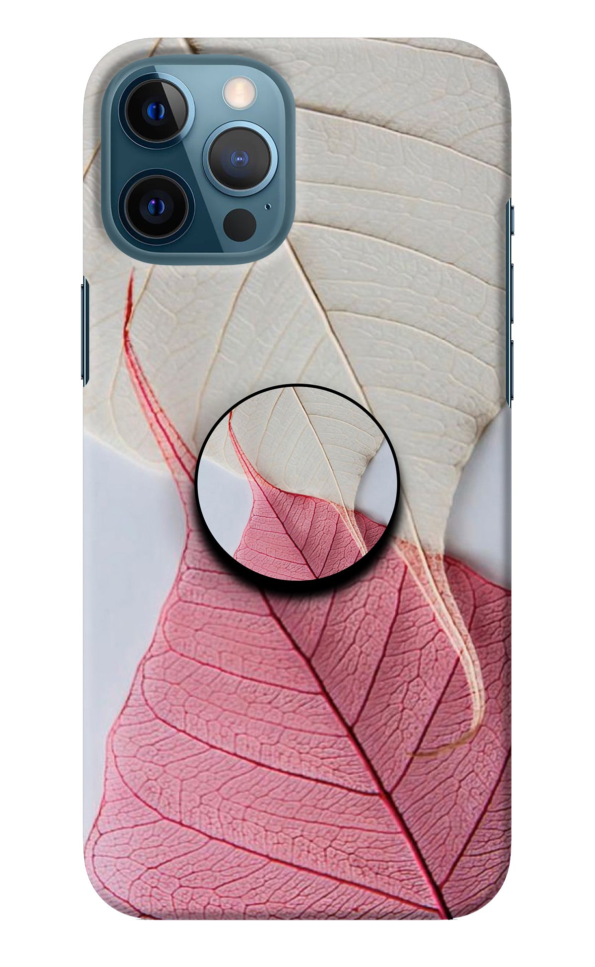 White Pink Leaf iPhone 12 Pro Max Pop Case