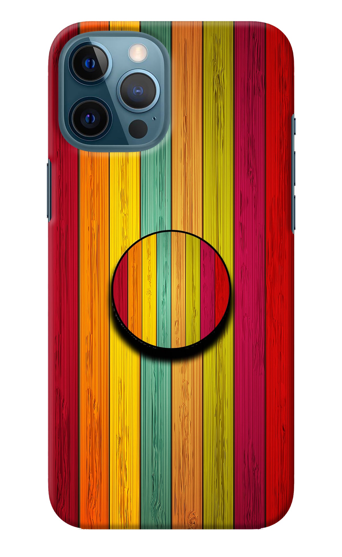 Multicolor Wooden iPhone 12 Pro Max Pop Case