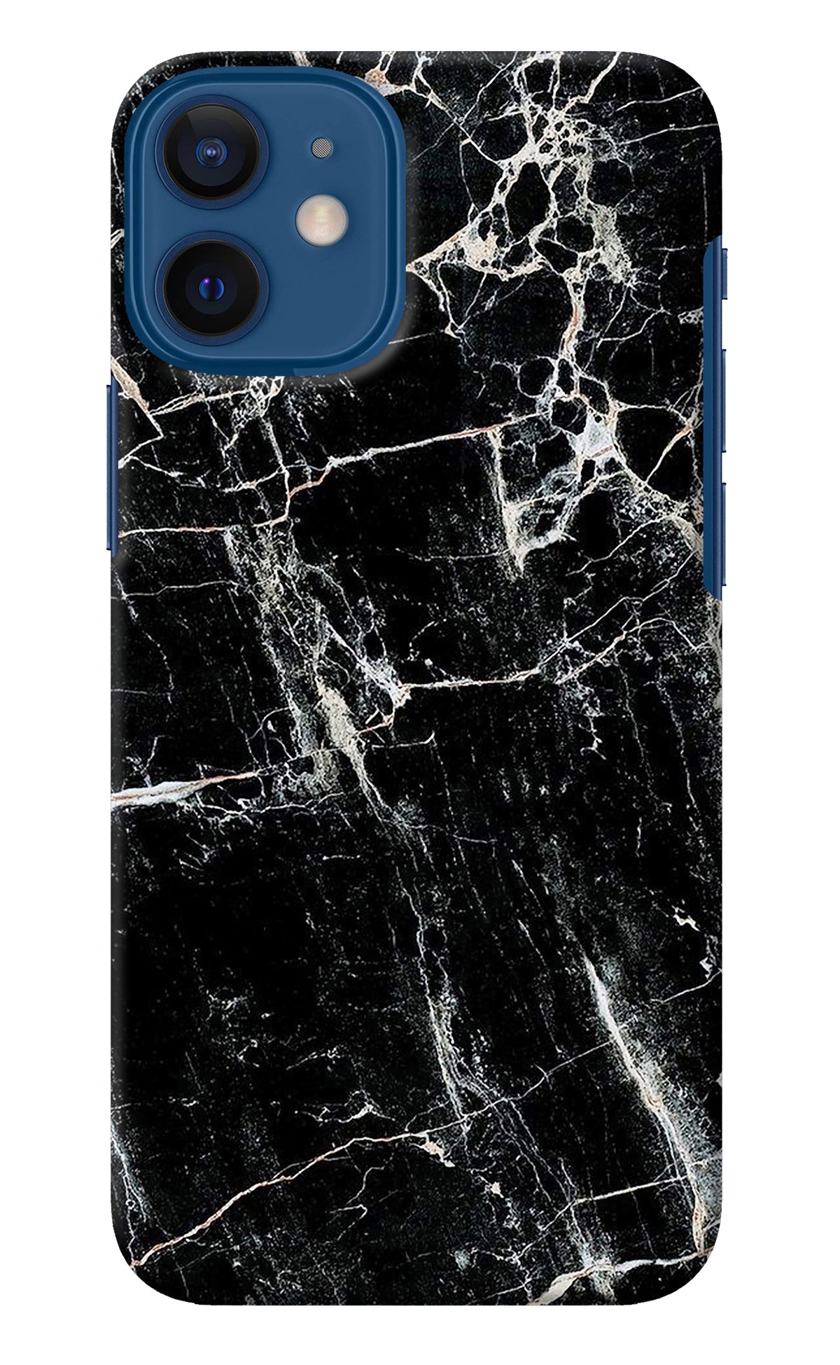 Black Marble Texture iPhone 12 Mini Back Cover