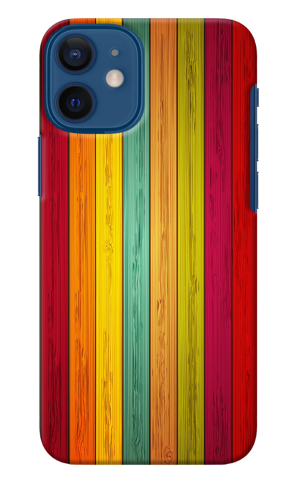 Multicolor Wooden iPhone 12 Mini Back Cover