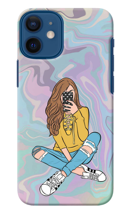 Selfie Girl iPhone 12 Mini Back Cover