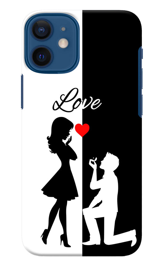 Love Propose Black And White iPhone 12 Mini Back Cover
