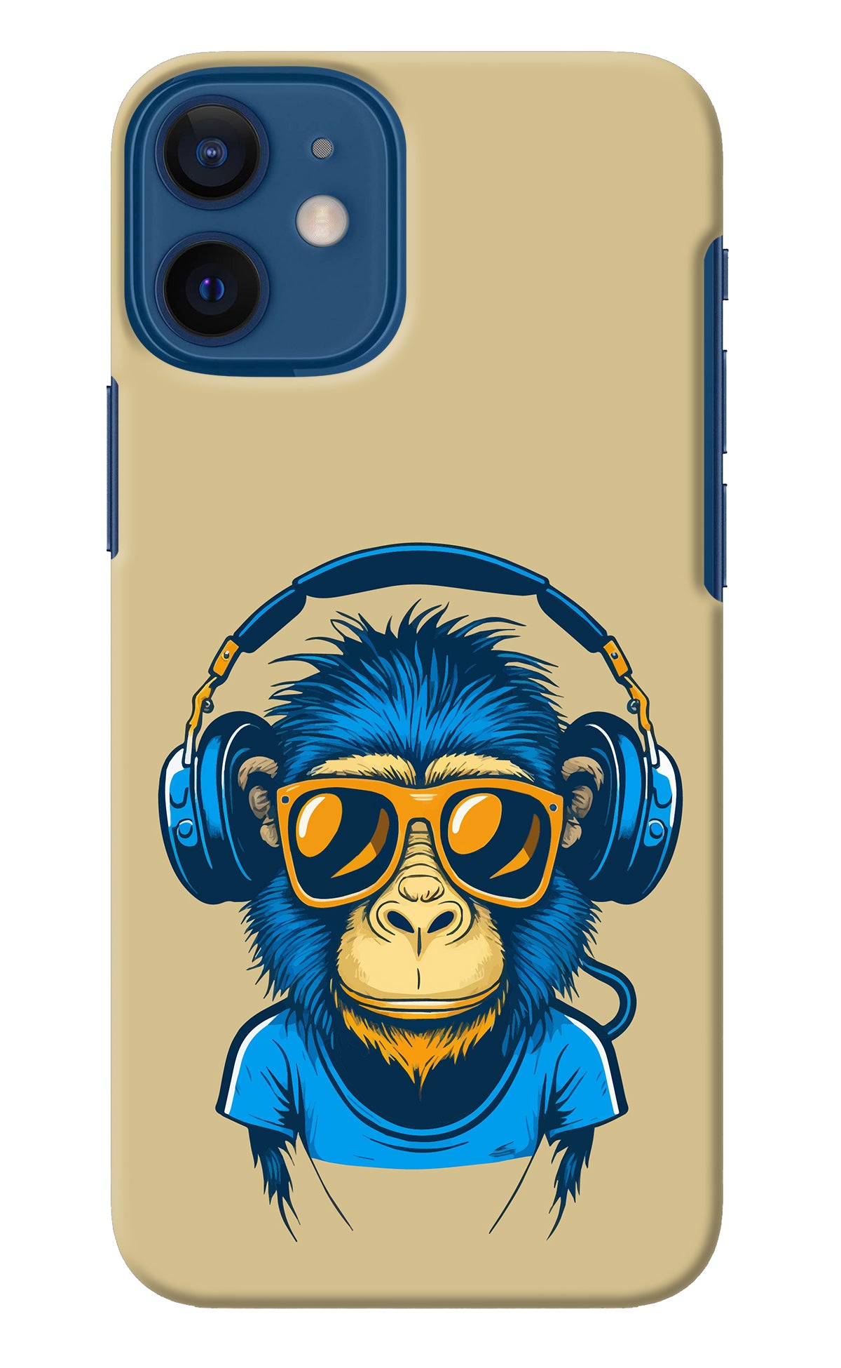 Monkey Headphone iPhone 12 Mini Back Cover