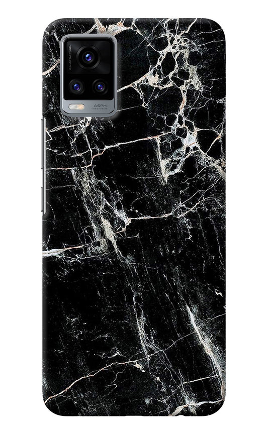 Black Marble Texture Vivo V20 Back Cover