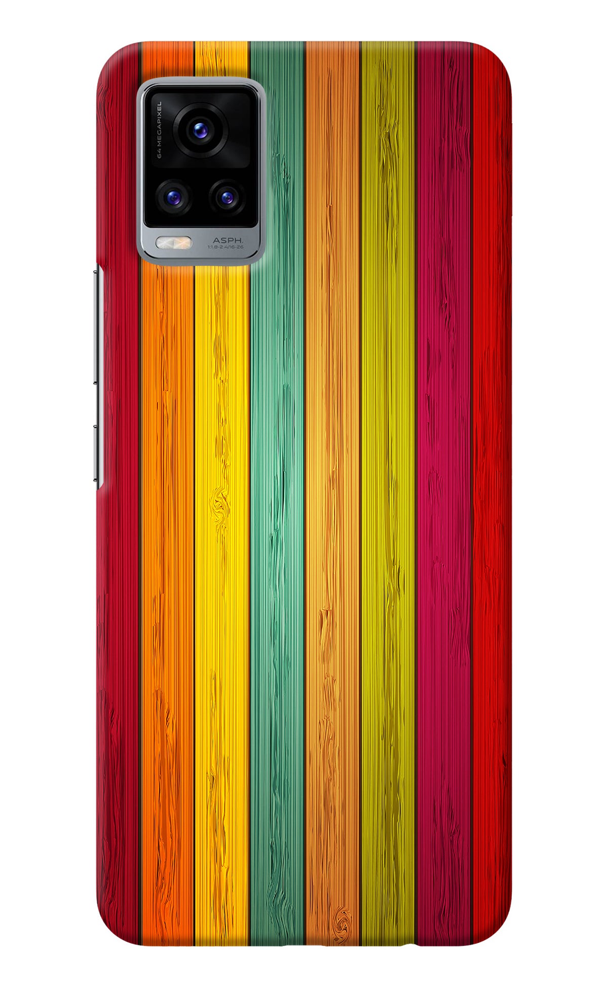 Multicolor Wooden Vivo V20 Back Cover