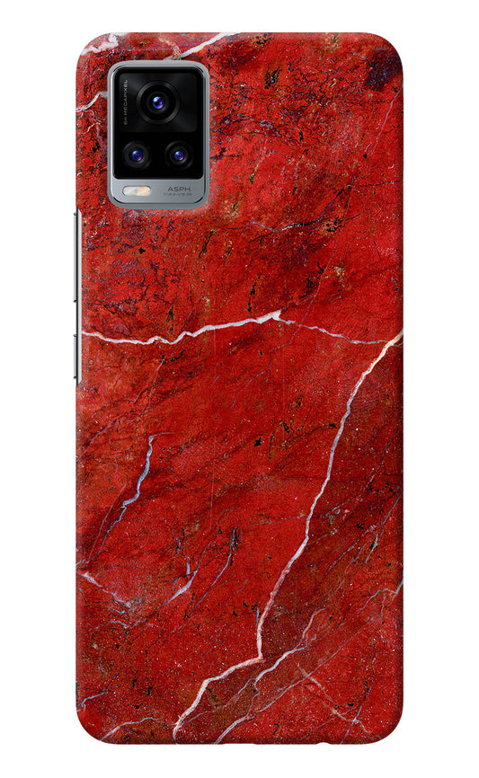 Red Marble Design Vivo V20 Back Cover
