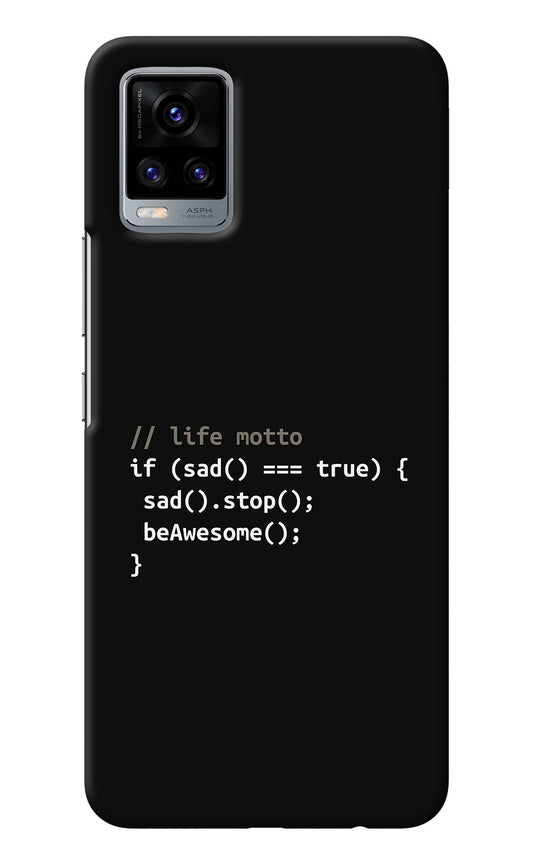 Life Motto Code Vivo V20 Back Cover