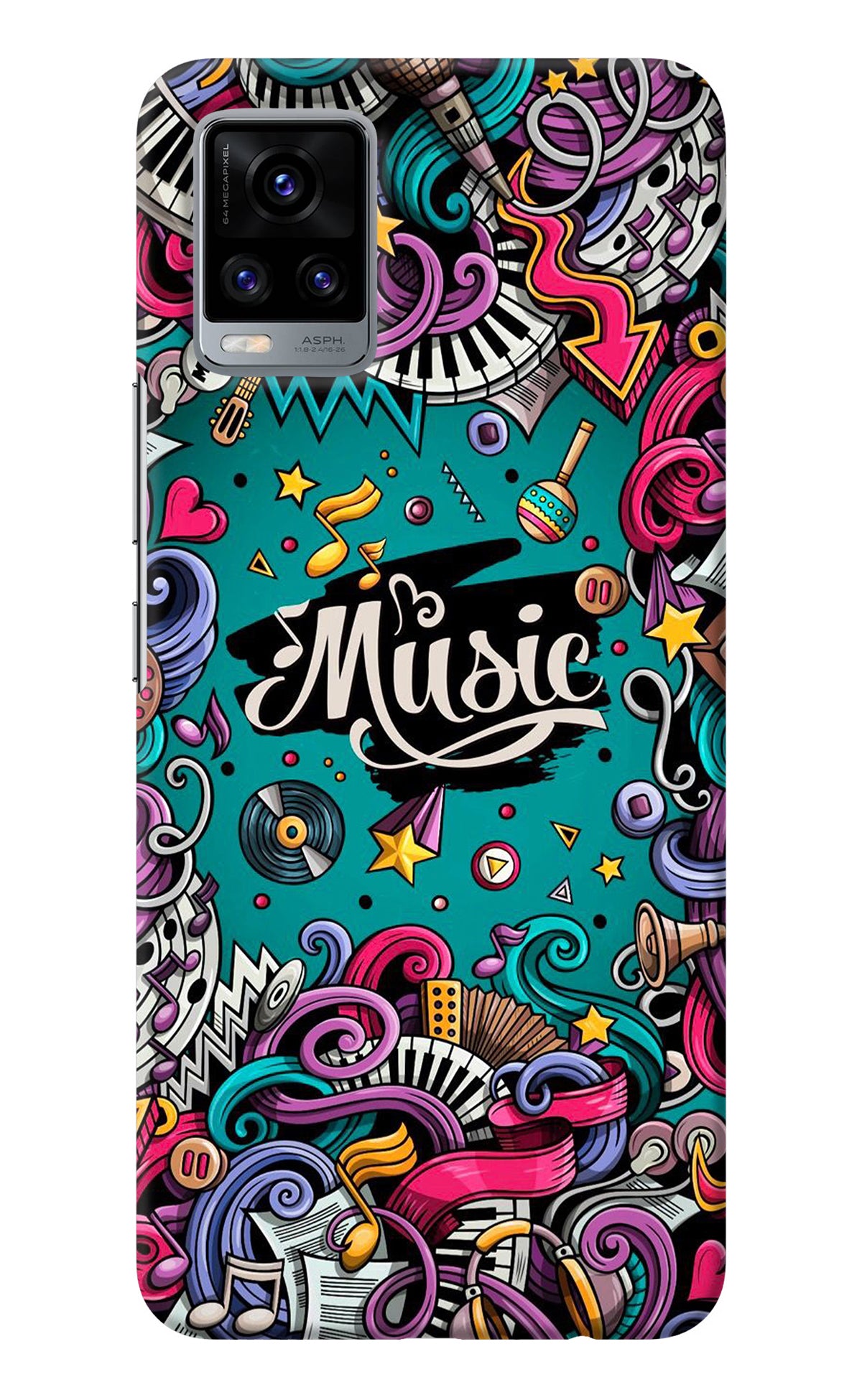 Music Graffiti Vivo V20 Back Cover