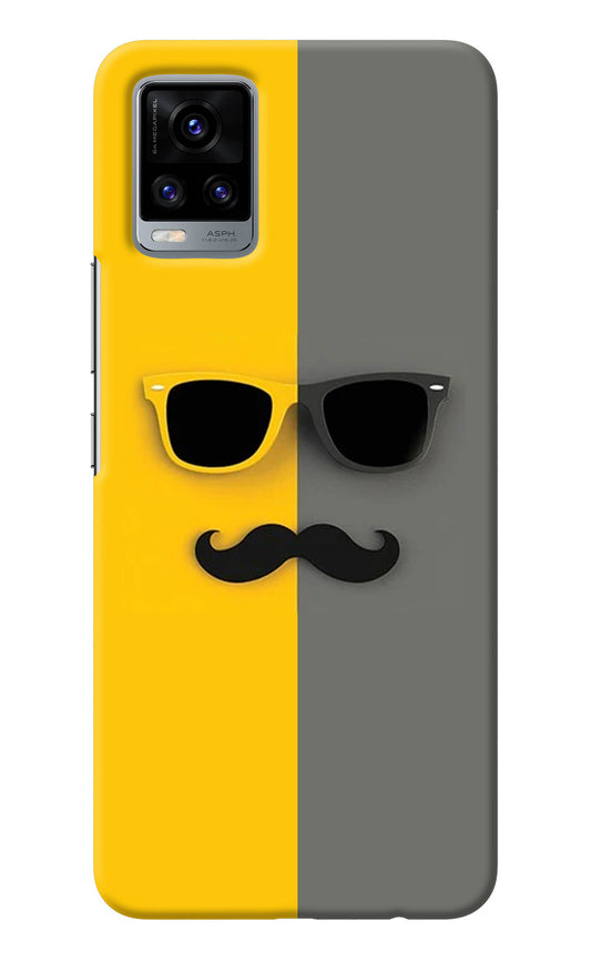 Sunglasses with Mustache Vivo V20 Back Cover