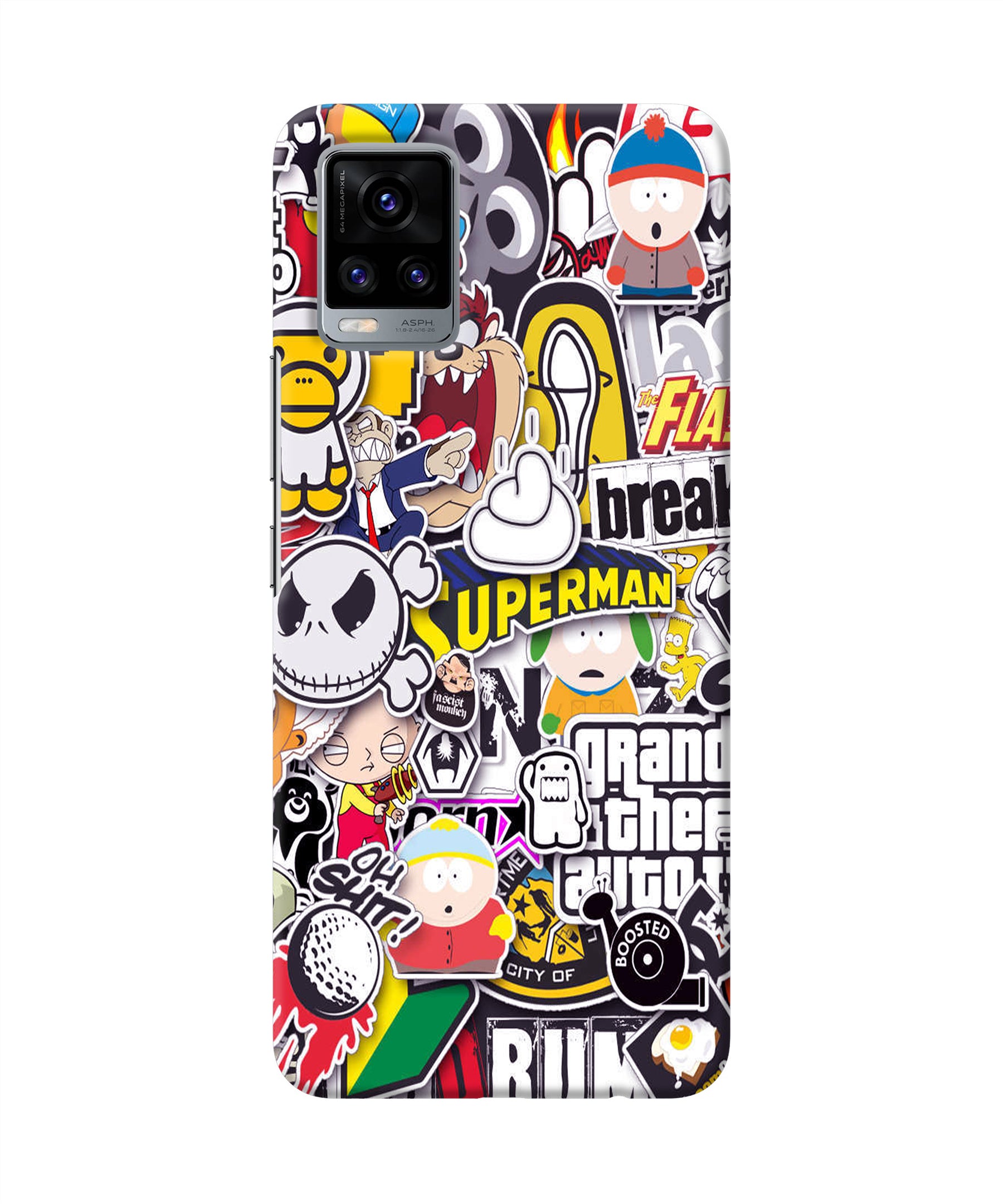 Sticker Bomb Vivo V20 Back Cover