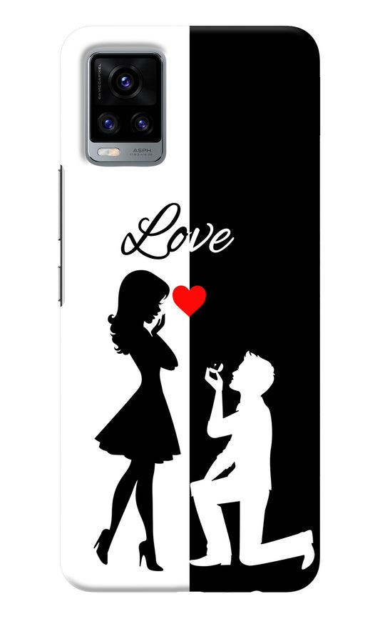 Love Propose Black And White Vivo V20 Back Cover