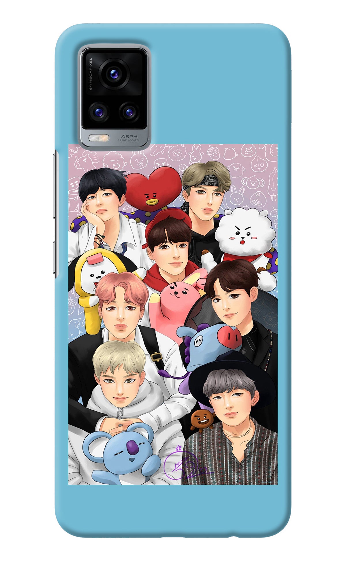 BTS with animals Vivo V20 Back Cover