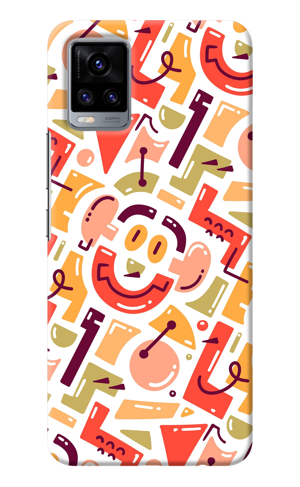 Doodle Pattern Vivo V20 Back Cover