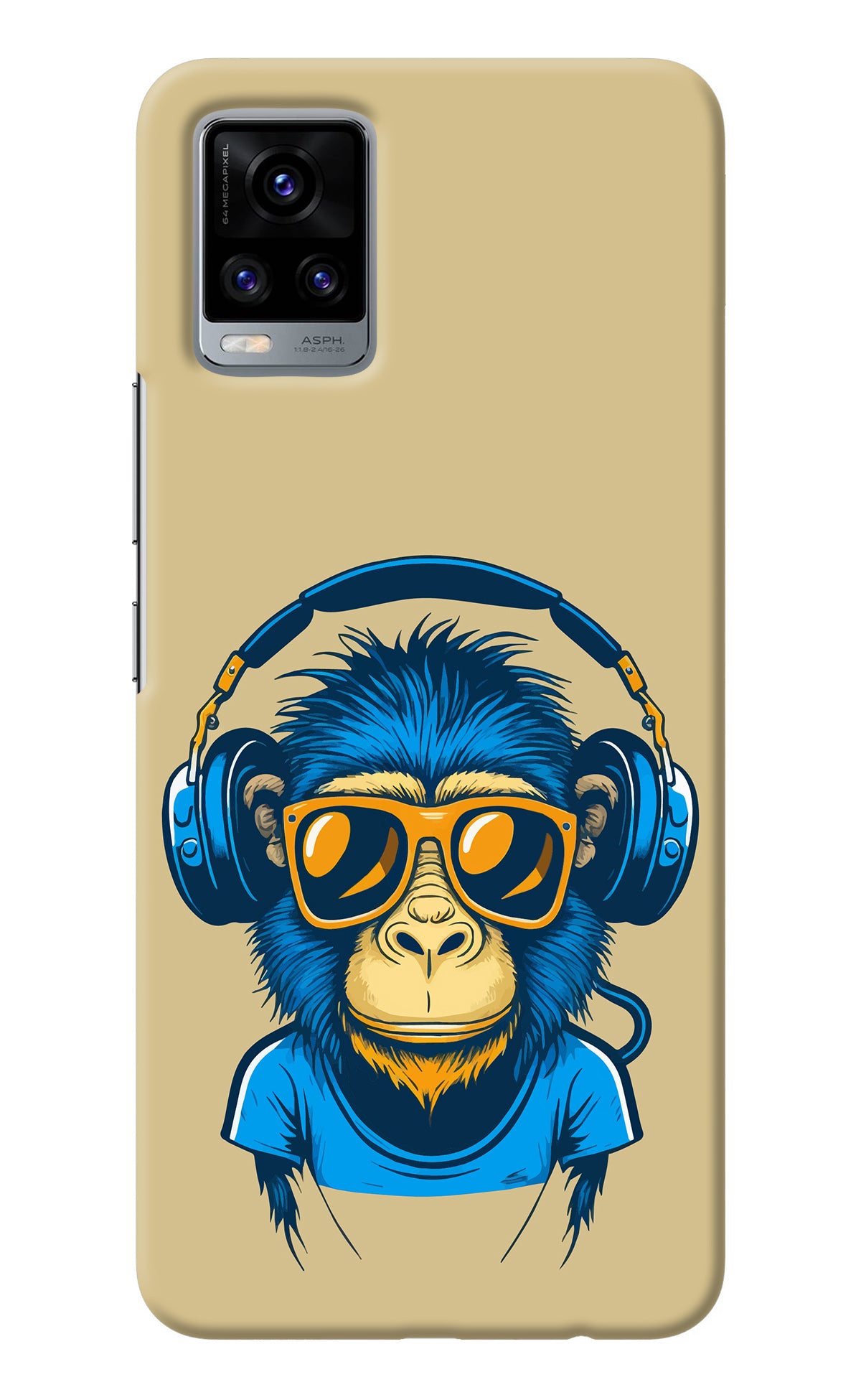 Monkey Headphone Vivo V20 Back Cover
