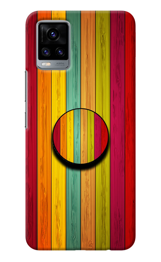 Multicolor Wooden Vivo V20 Pop Case