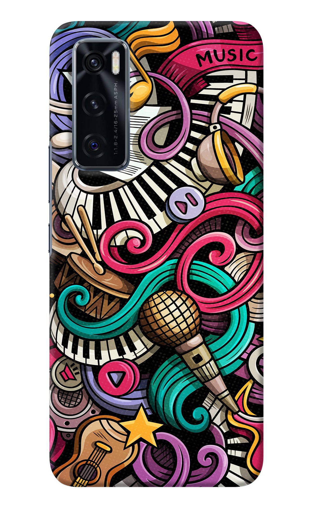 Music Abstract Vivo V20 SE Back Cover