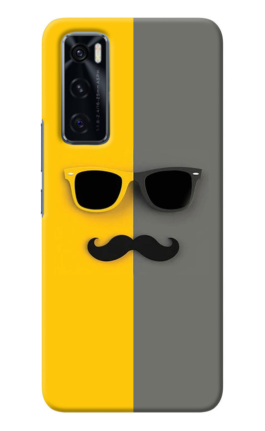 Sunglasses with Mustache Vivo V20 SE Back Cover
