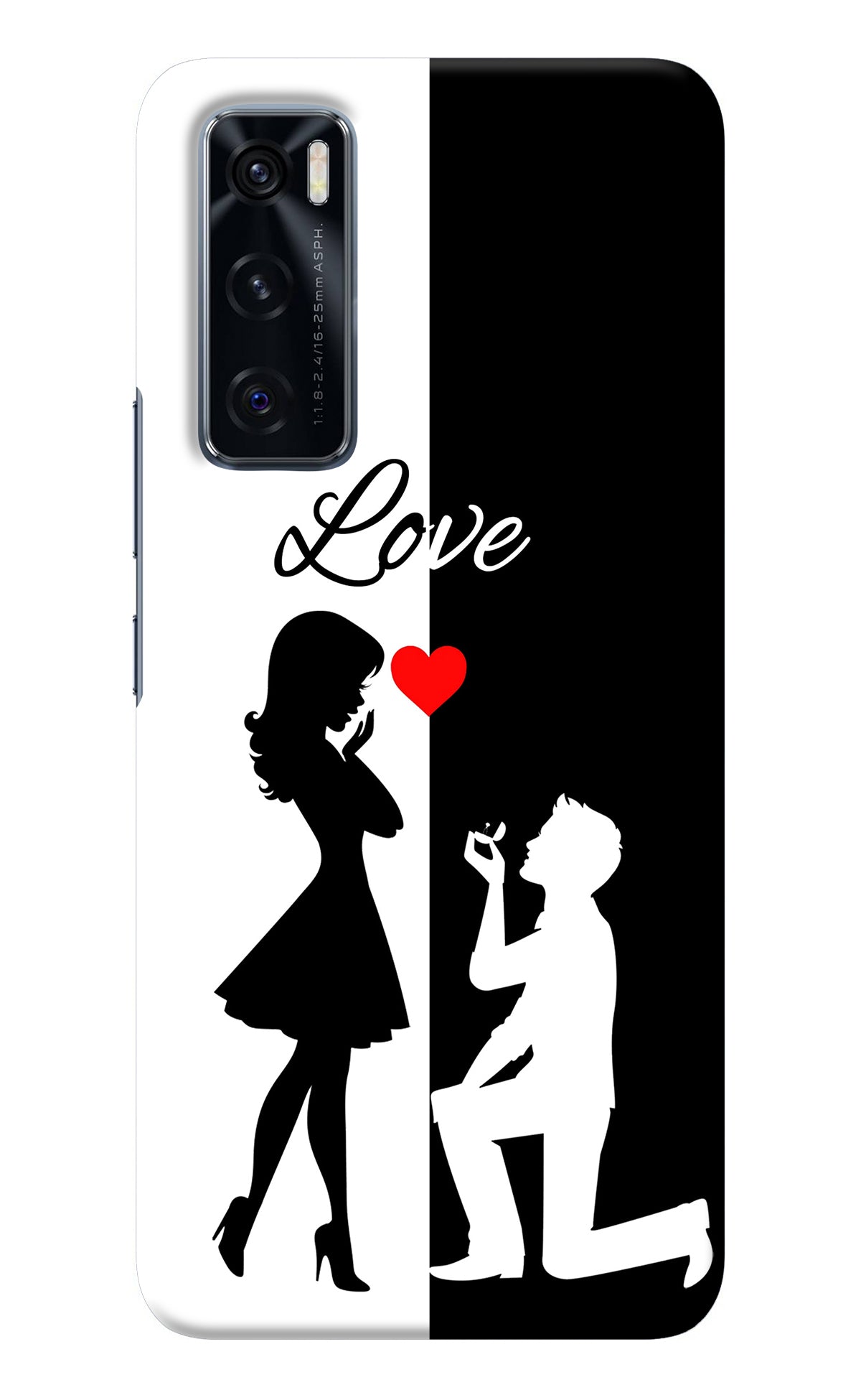 Love Propose Black And White Vivo V20 SE Back Cover