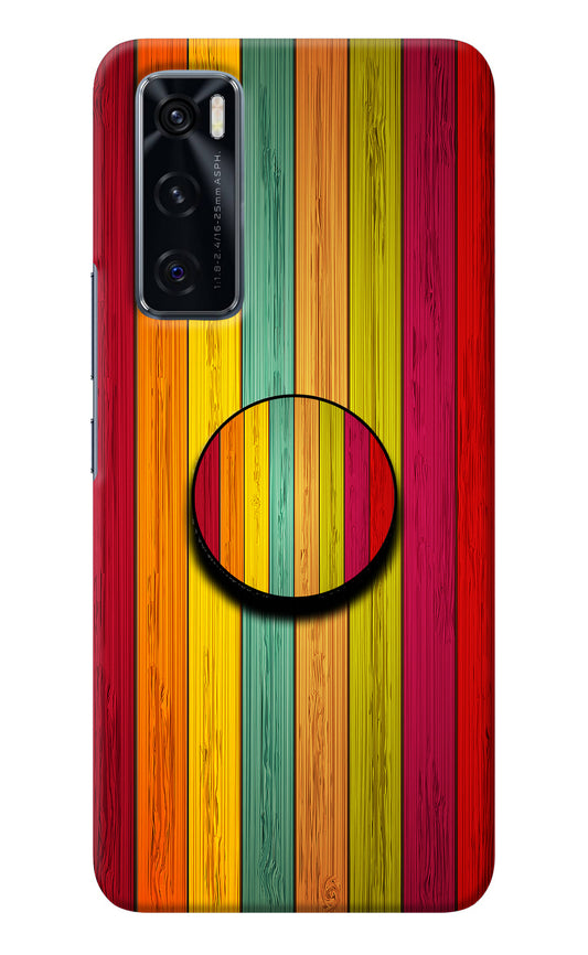Multicolor Wooden Vivo V20 SE Pop Case