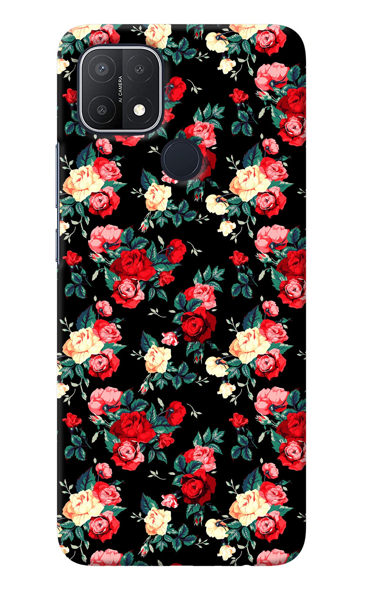 Rose Pattern Oppo A15/A15s Back Cover