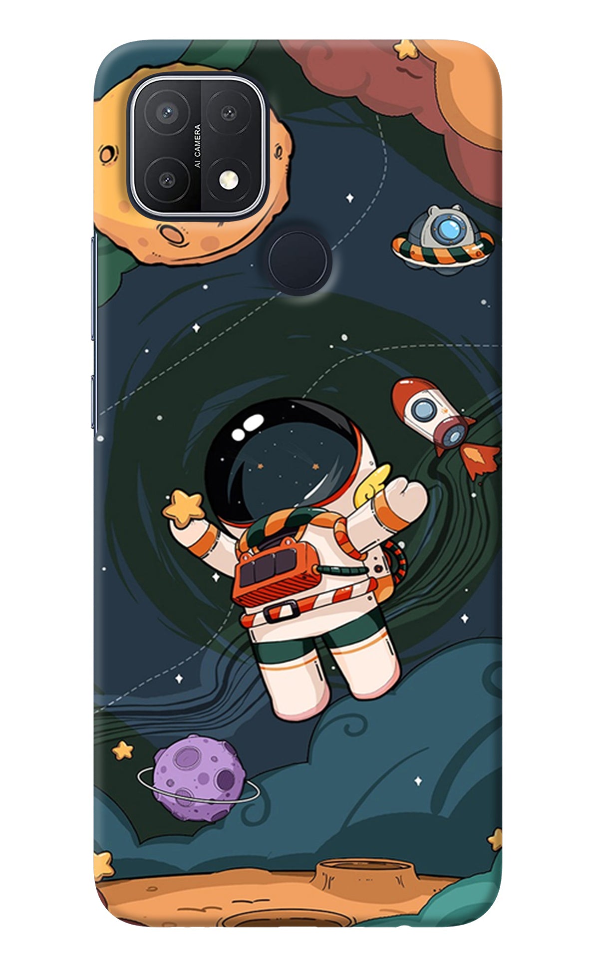 Cartoon Astronaut Oppo A15/A15s Back Cover