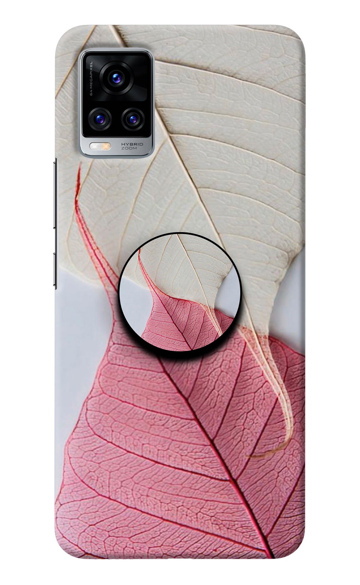 White Pink Leaf Vivo V20 Pro Pop Case