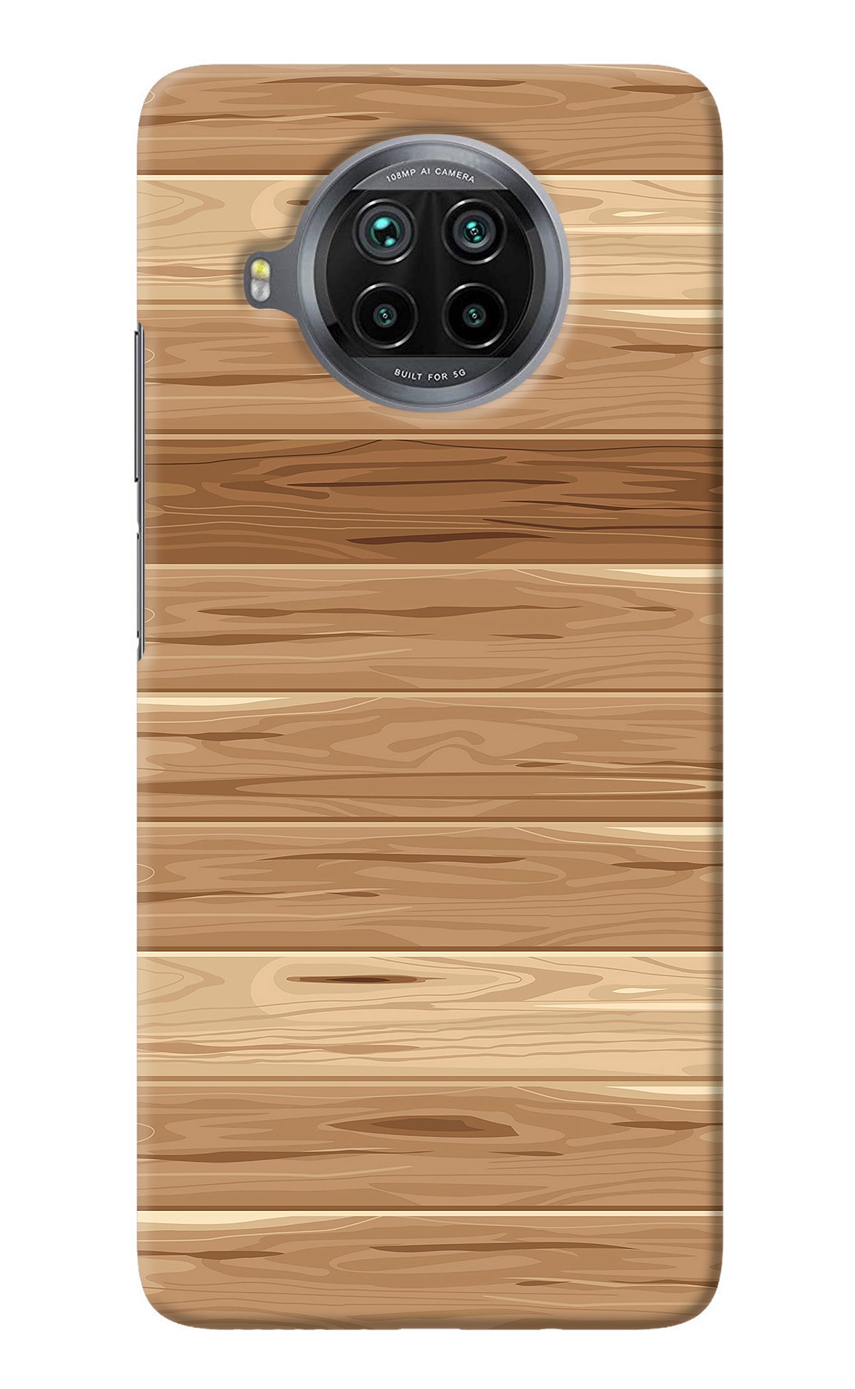 Wooden Vector Mi 10i Back Cover