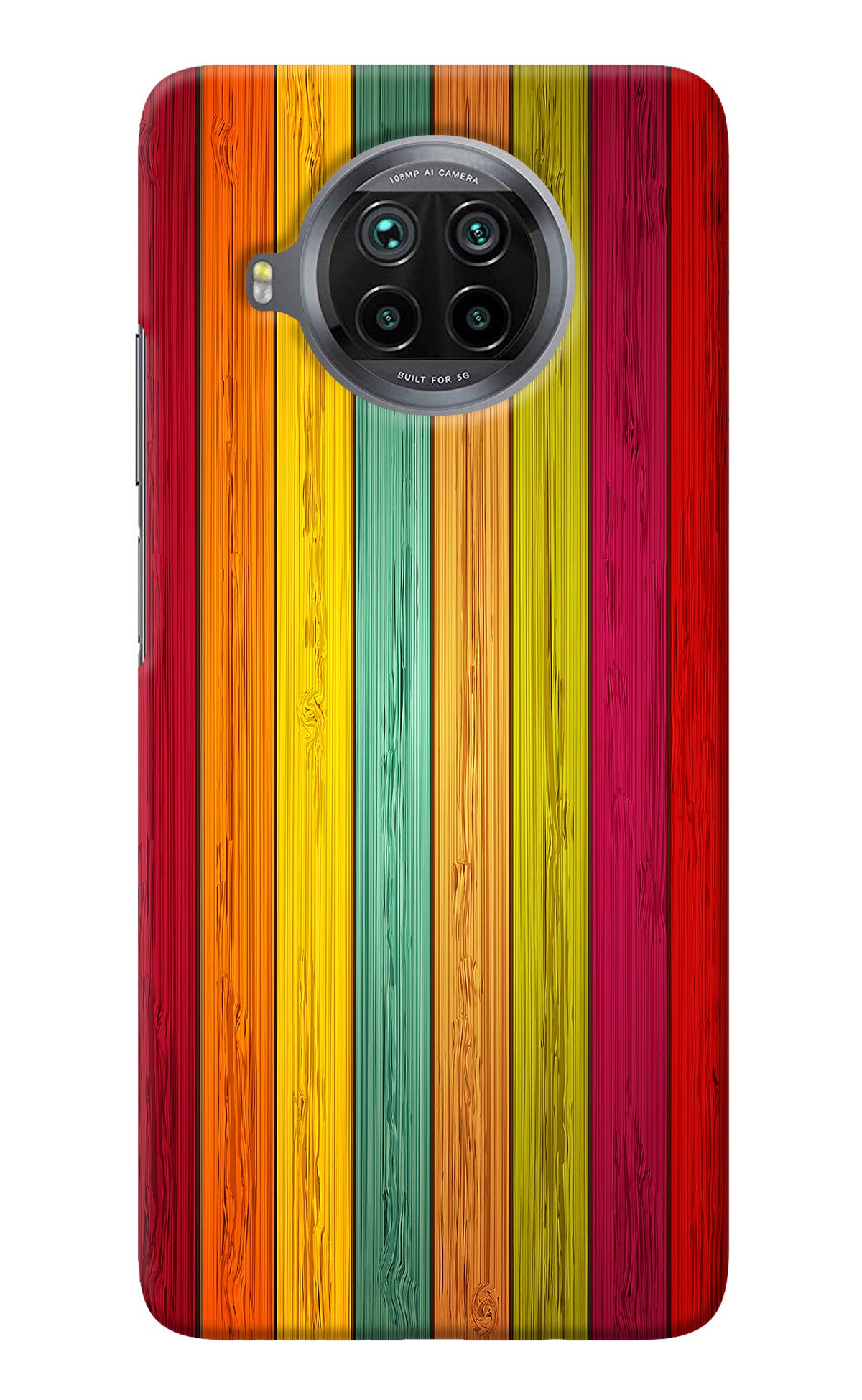 Multicolor Wooden Mi 10i Back Cover