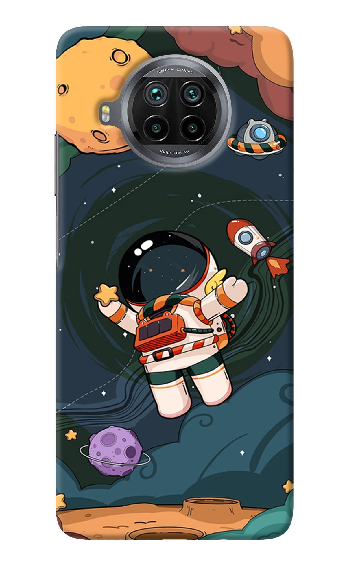 Cartoon Astronaut Mi 10i Back Cover