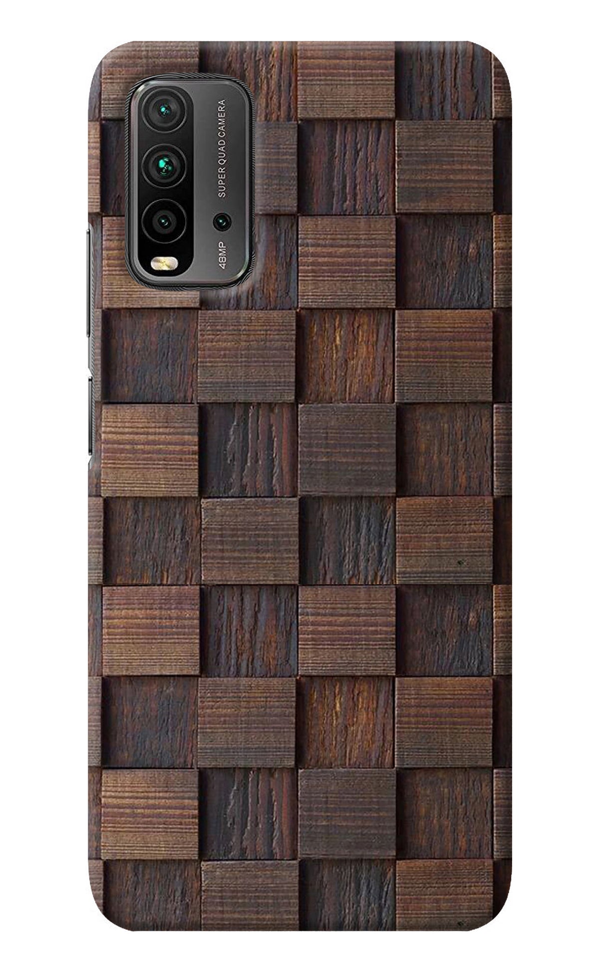 Wooden Cube Design Redmi 9 Power Back Cover