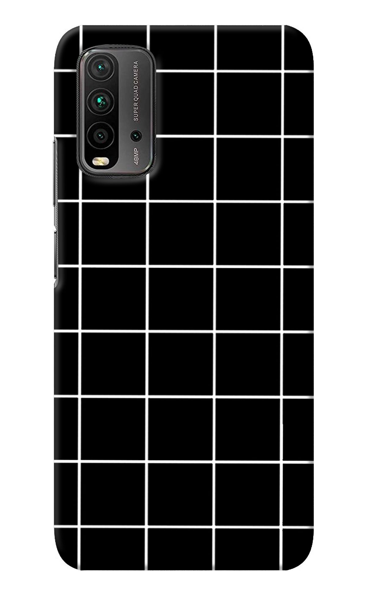 White Grid Redmi 9 Power Back Cover