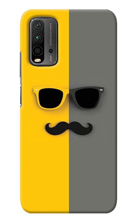 Sunglasses with Mustache Redmi 9 Power Back Cover