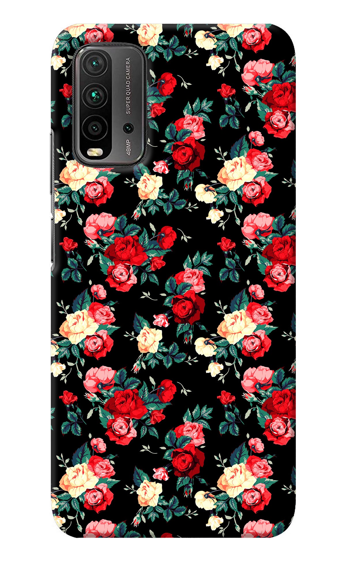 Rose Pattern Redmi 9 Power Back Cover