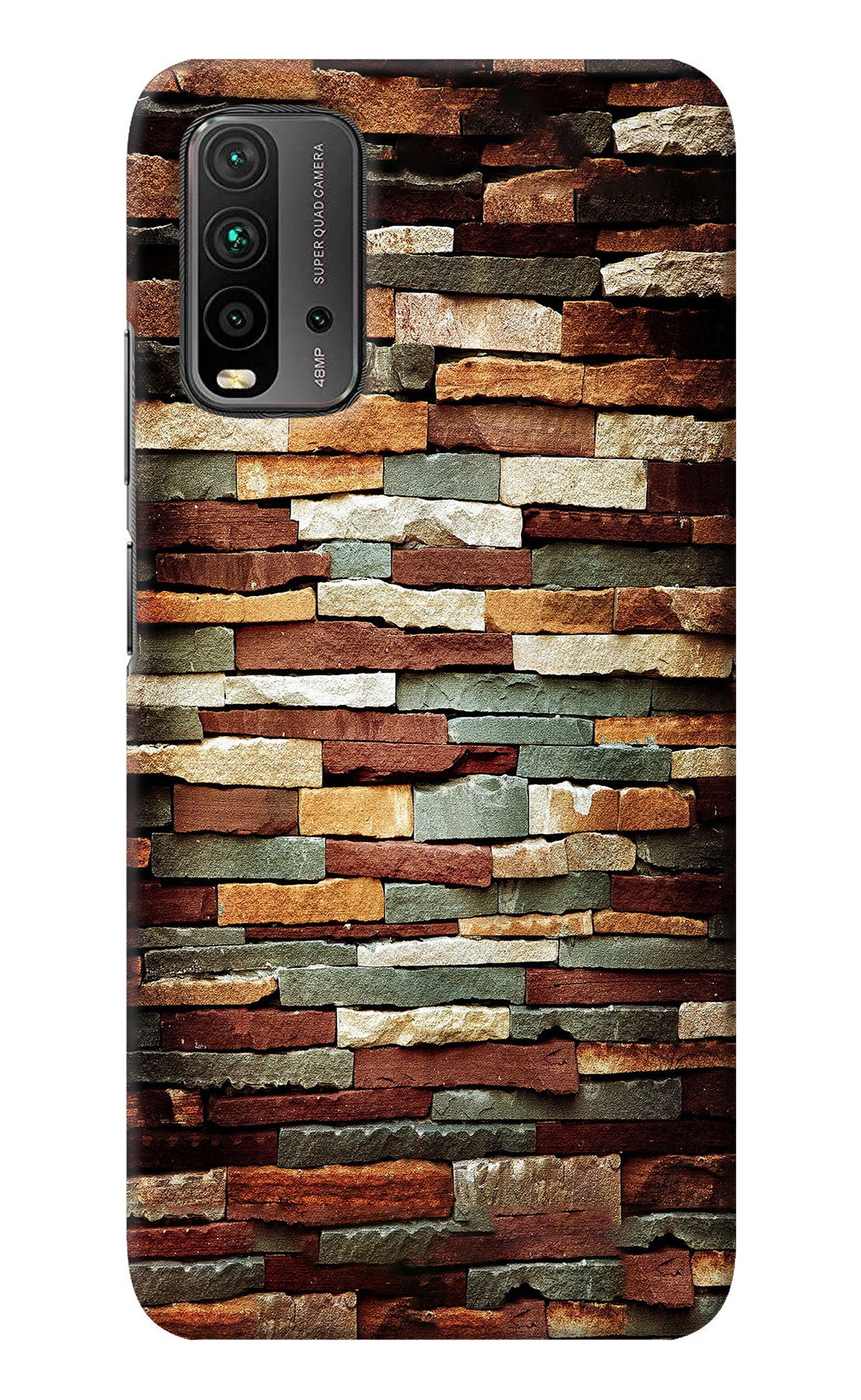 Bricks Pattern Redmi 9 Power Back Cover