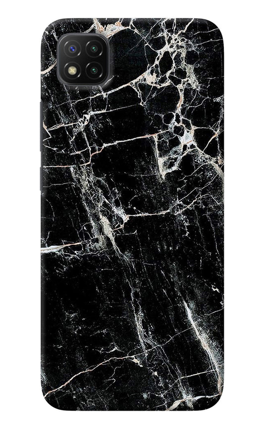 Black Marble Texture Poco C3 Back Cover