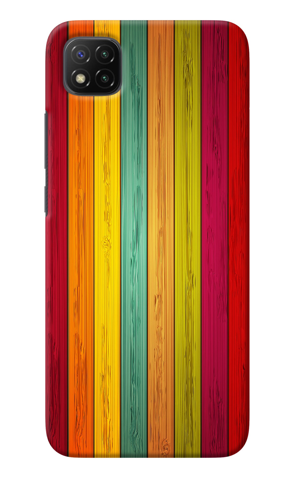 Multicolor Wooden Poco C3 Back Cover