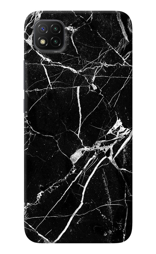 Black Marble Pattern Poco C3 Back Cover