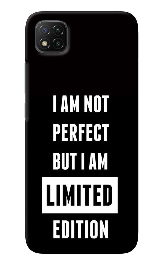 I Am Not Perfect But I Am Limited Edition Poco C3 Back Cover