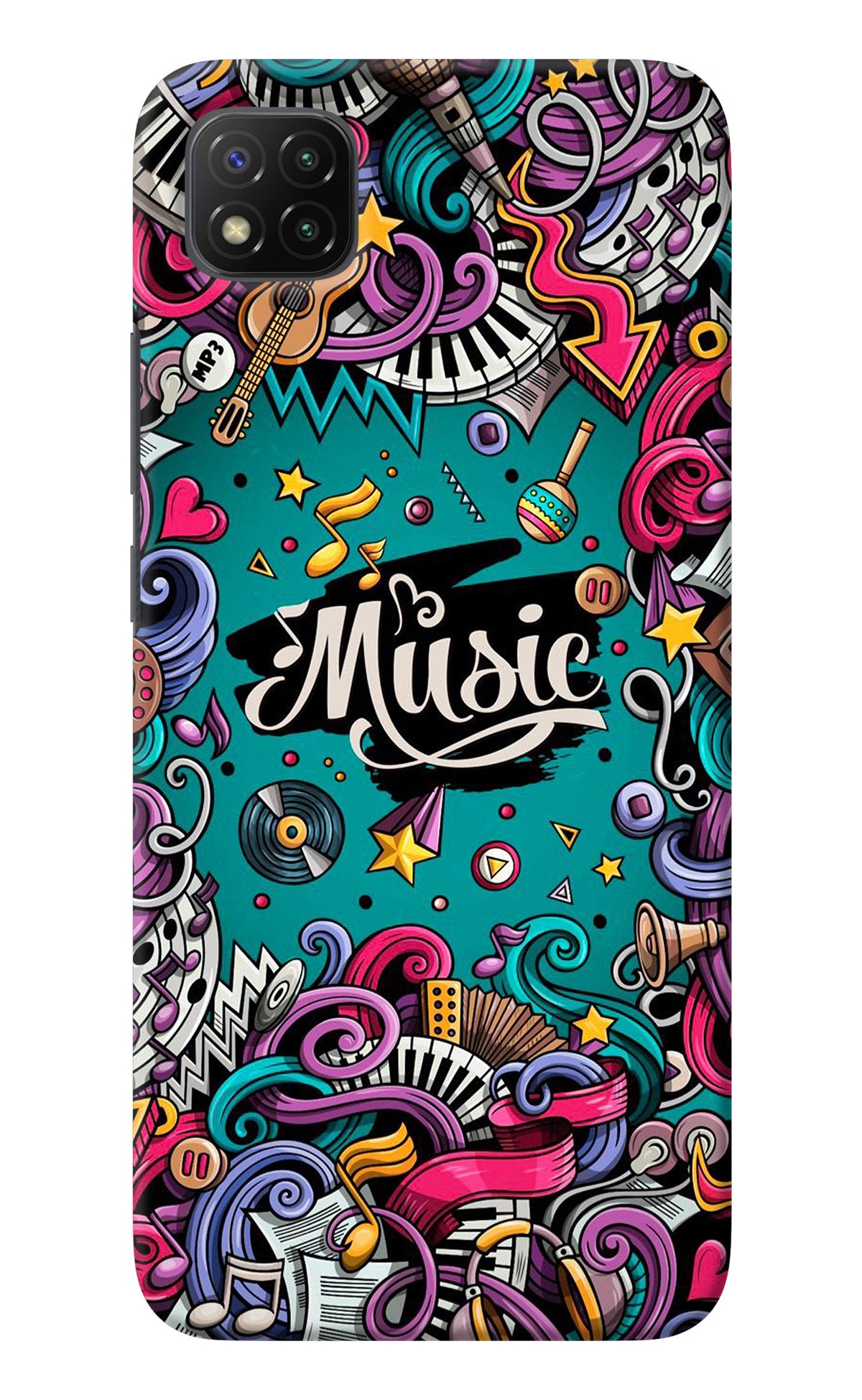 Music Graffiti Poco C3 Back Cover