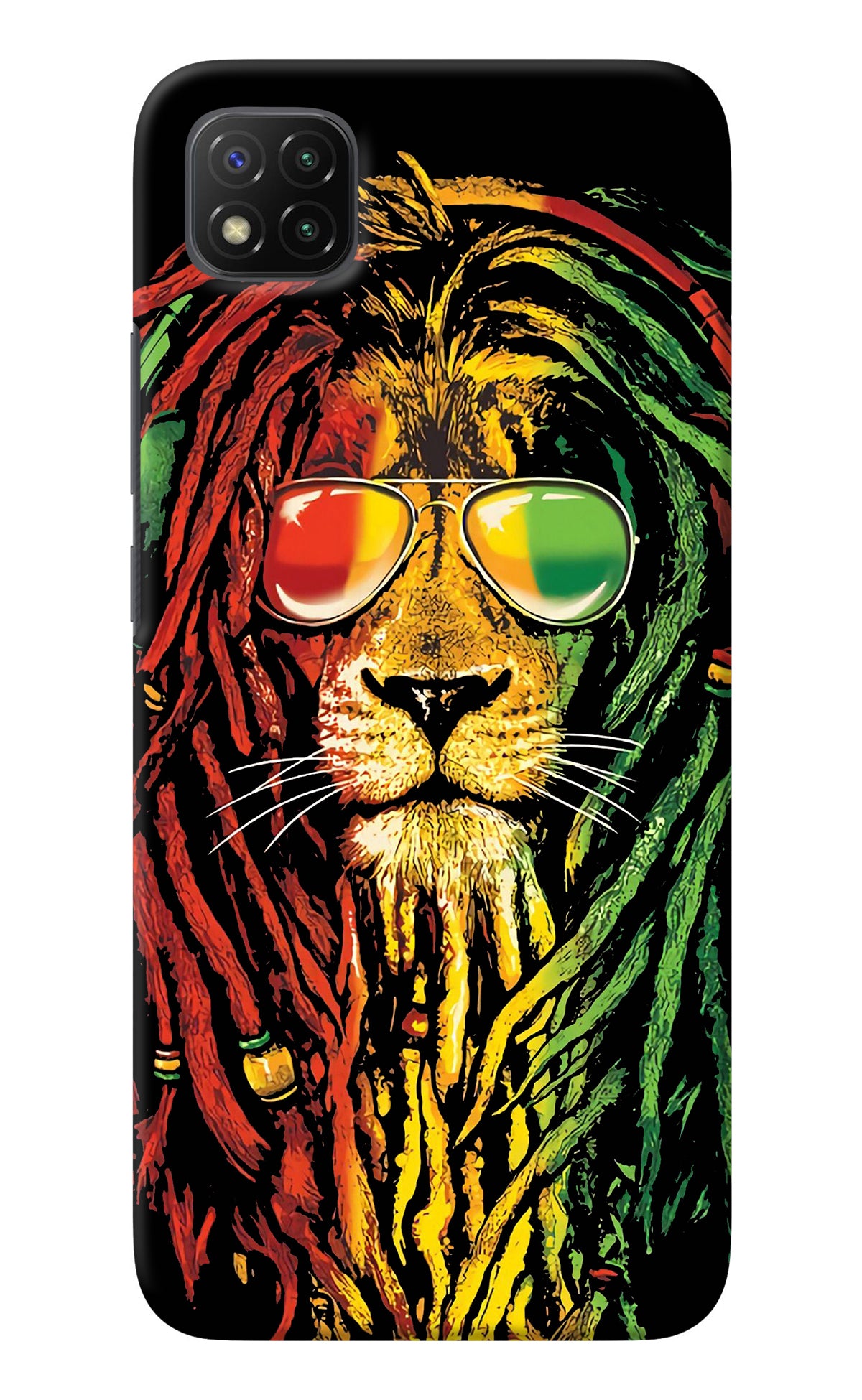 Rasta Lion Poco C3 Back Cover