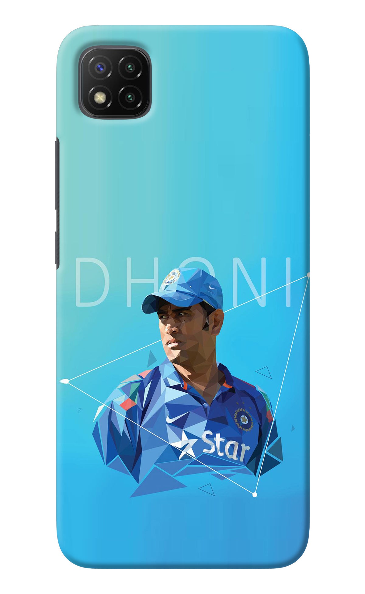 Dhoni Artwork Poco C3 Back Cover