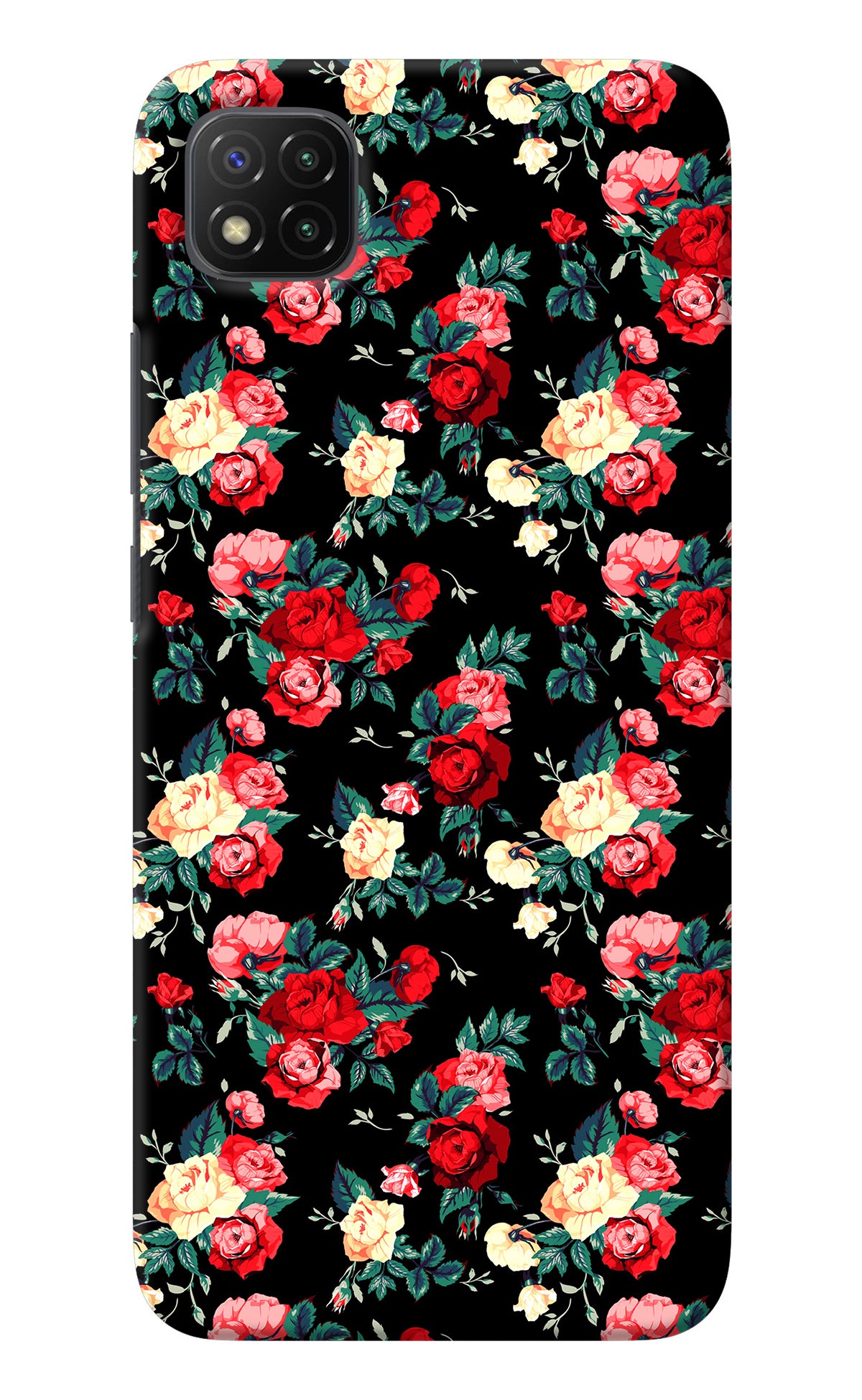 Rose Pattern Poco C3 Back Cover