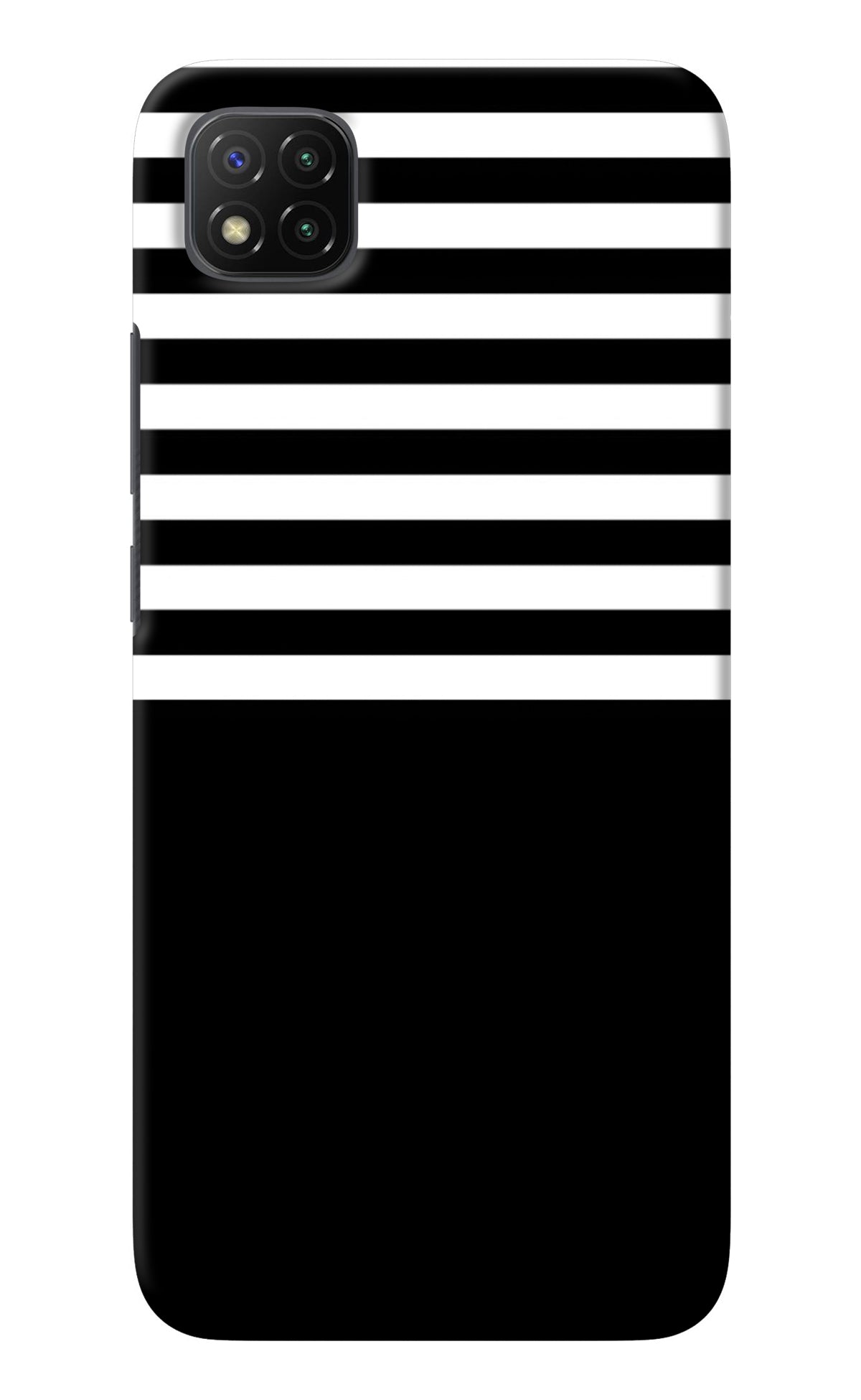 Black and White Print Poco C3 Back Cover