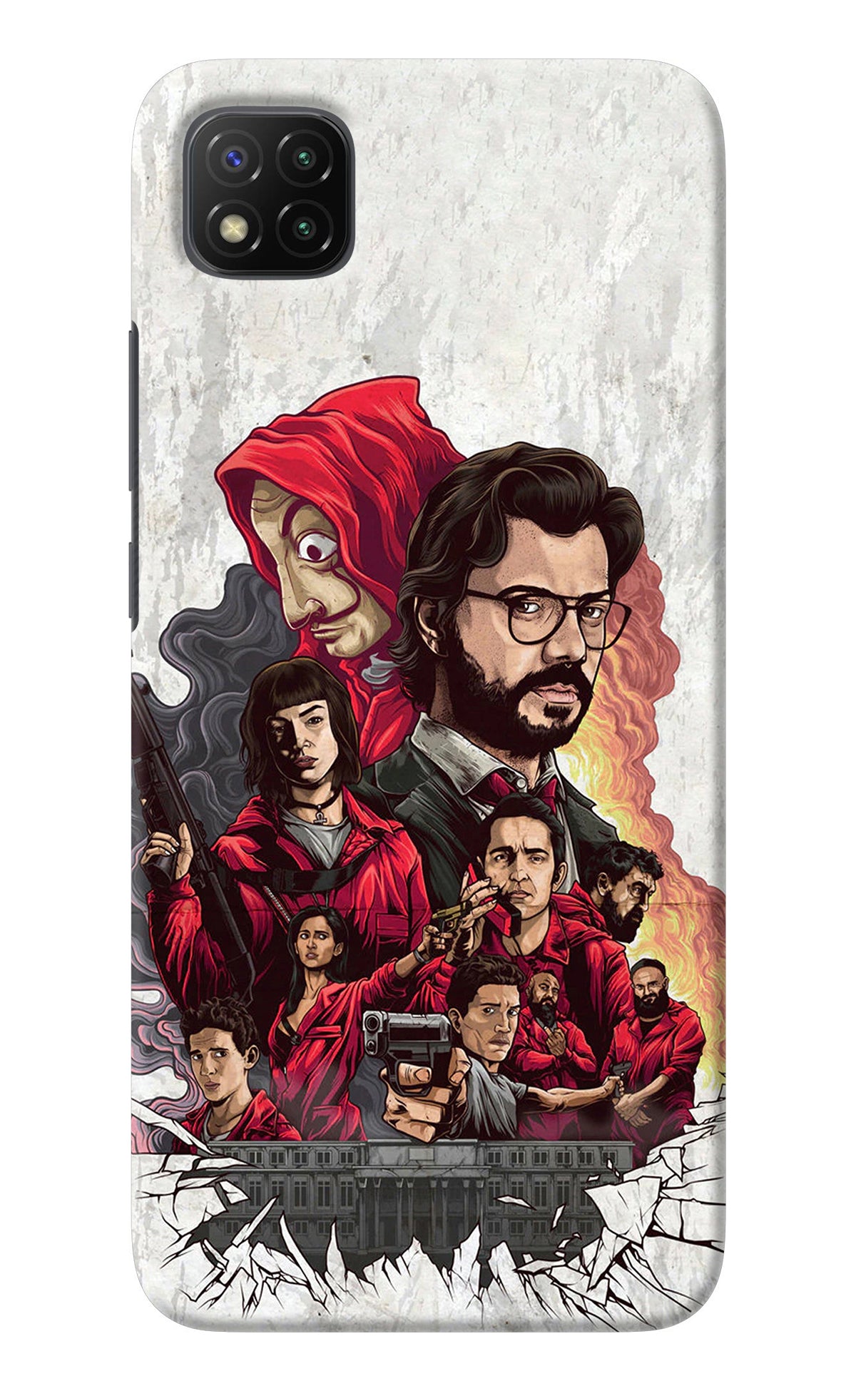 Money Heist Artwork Poco C3 Back Cover