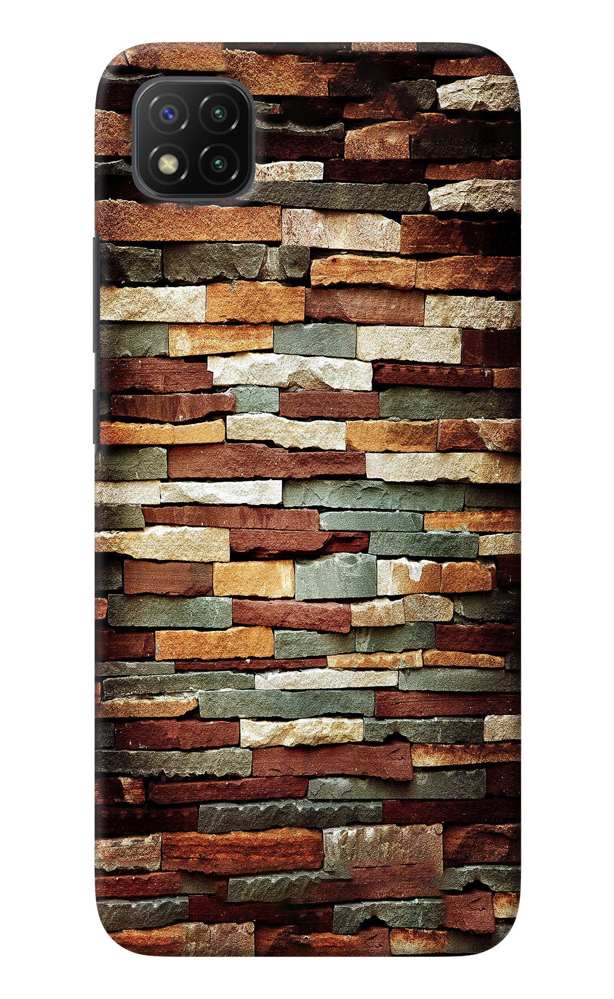 Bricks Pattern Poco C3 Back Cover