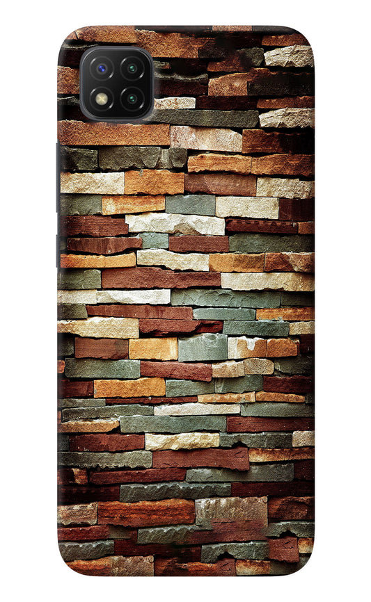 Bricks Pattern Poco C3 Back Cover