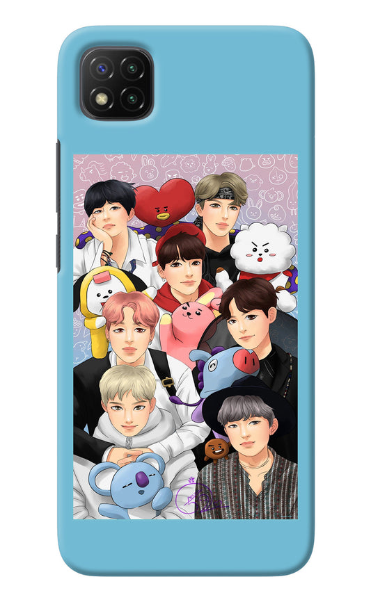 BTS with animals Poco C3 Back Cover