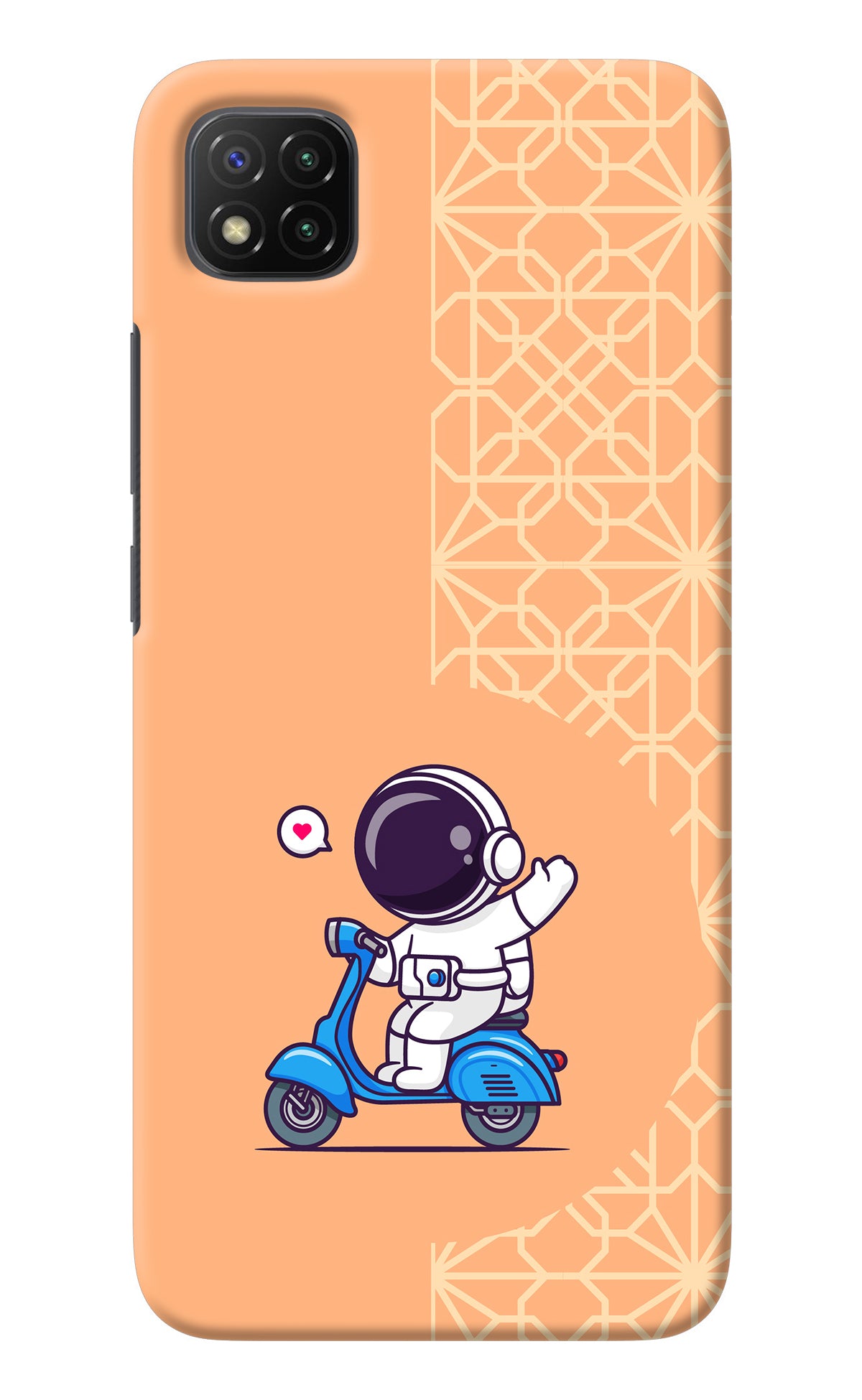 Cute Astronaut Riding Poco C3 Back Cover