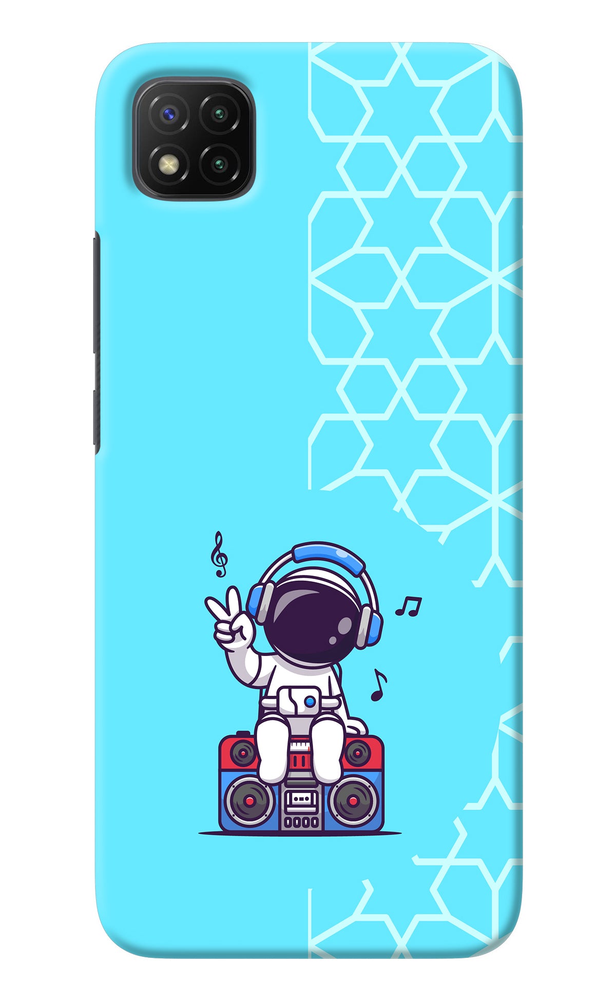 Cute Astronaut Chilling Poco C3 Back Cover