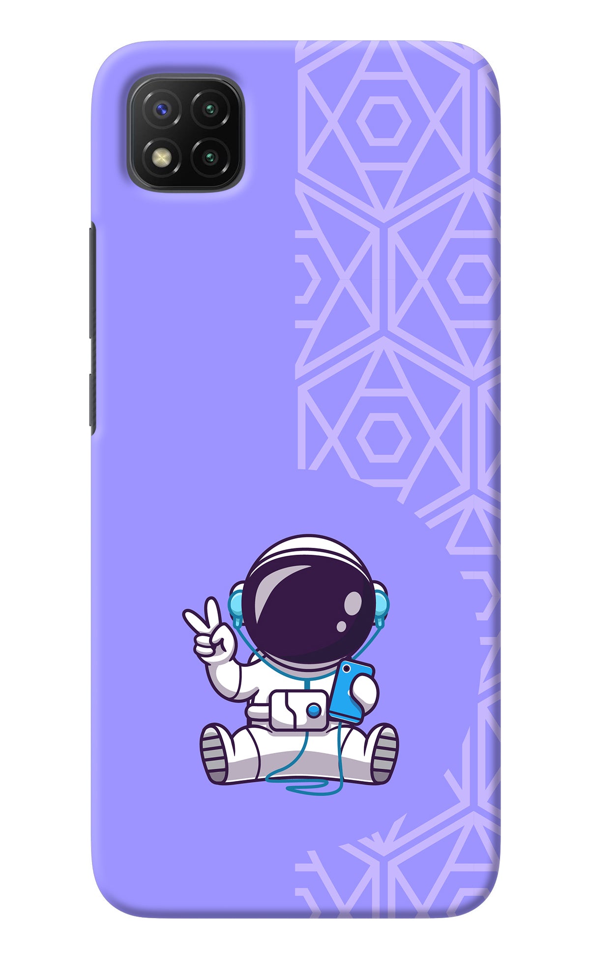 Cute Astronaut Chilling Poco C3 Back Cover